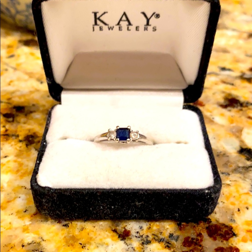 Sapphire and CZ Ring
